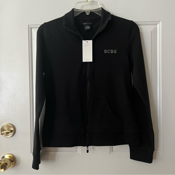 NWT BCBGMAXAZRIA Black Rhinestone Logo Track Suit - Picture 2 of 8